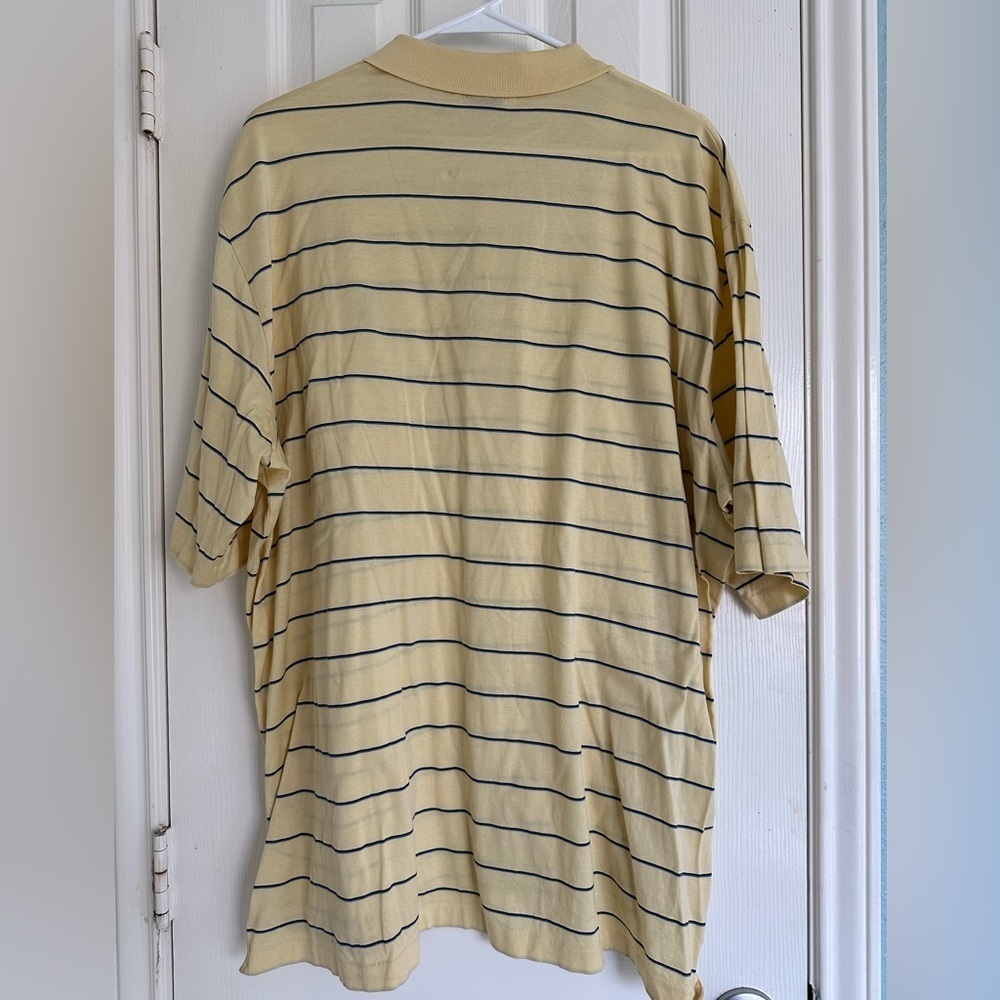 POLO GOLF Ralph Lauren Short Sleeve Golf Polo Yellow Blue Striped XL - Picture 4 of 5